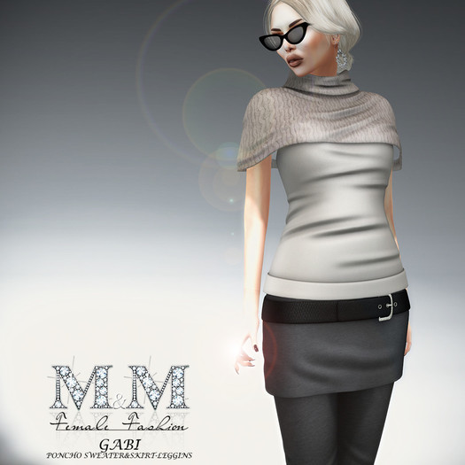 Winter - M&M GABI PONCHO SWEATER&SKIRT-LEGGINS MESH