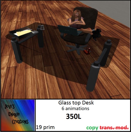 Glass top desk