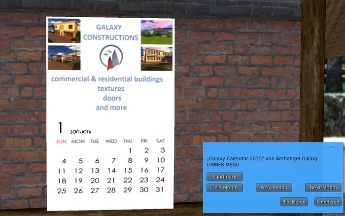 Galaxy Calendar 2015