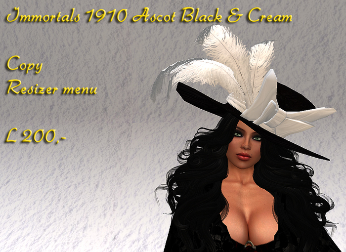 IMMORTALS FS 1910 ASCOT HAT BLACK & CREME