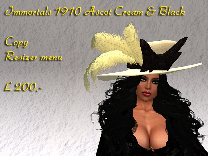 1910 ASCOT HAT CREME & BLACK