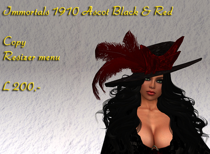 IMMORTALS FS 1910 ASCOT HAT BLACK & RED