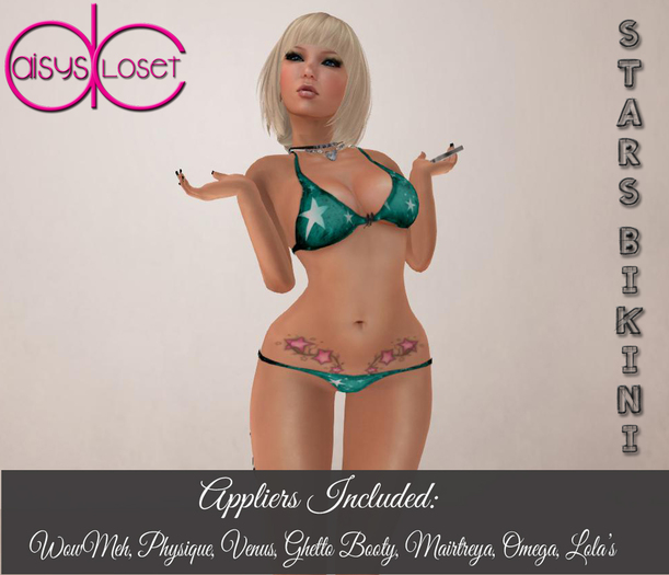 *DC - Stars Bikini Teal Boxed*