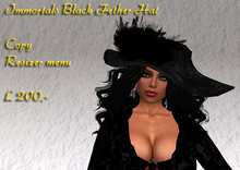 BLACK SHIMMER FEATHER HAT
