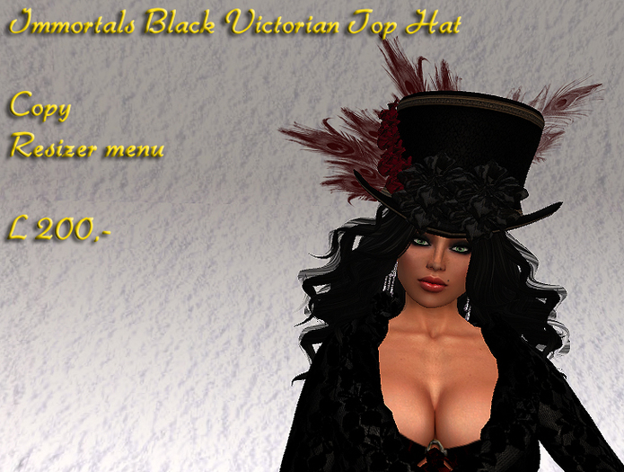 IMMORTALS FS BLACK VICTORIAN TOP HAT