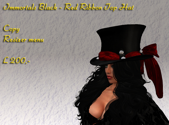 IMMORTALS RED RIBBON TOP HAT