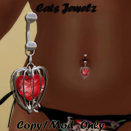 Bleeding Caged Heart Belly Jewel