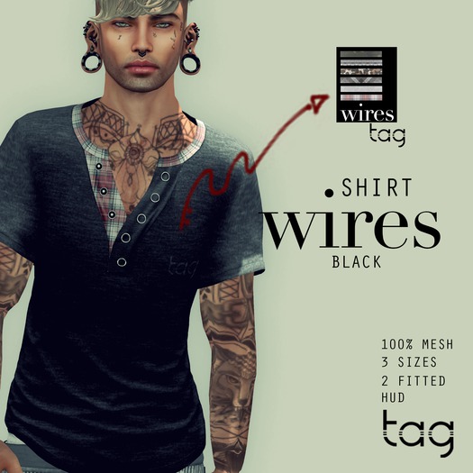 tag. shirt wires [black]