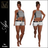 JCD Aja White Tank & Shorts
