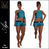 JCD Aja Blue Tank & Shorts
