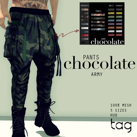 tag. pants chocolate [army]