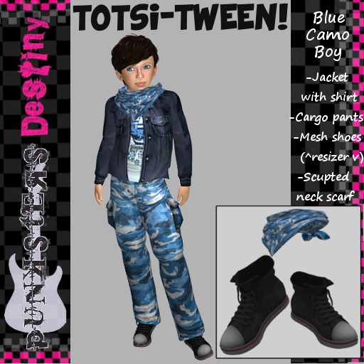 Totsi-Tween 8 Blue Camo Boy
