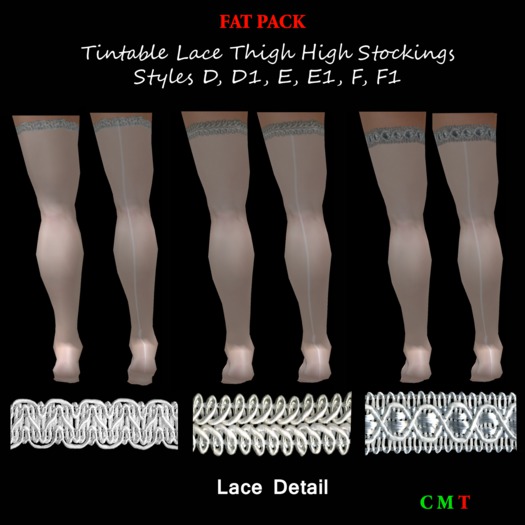 Tintable Lace Thigh Highs Fat Pack 2