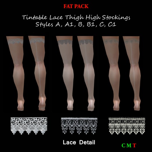 Tintable Lace Thigh Highs Fat Pack 1