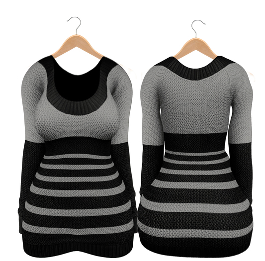 Bueno - Ella-Sweater Dress Grey Panda