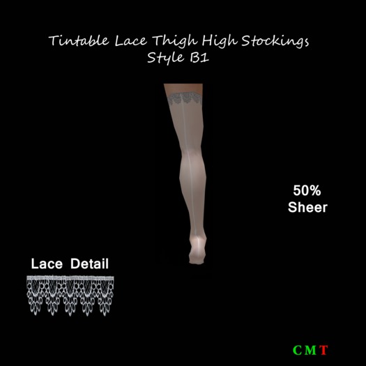 Tintable Lace Thigh Highs Style B1