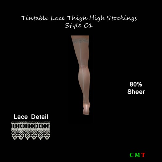 Tintable Lace Thigh Highs Style C1