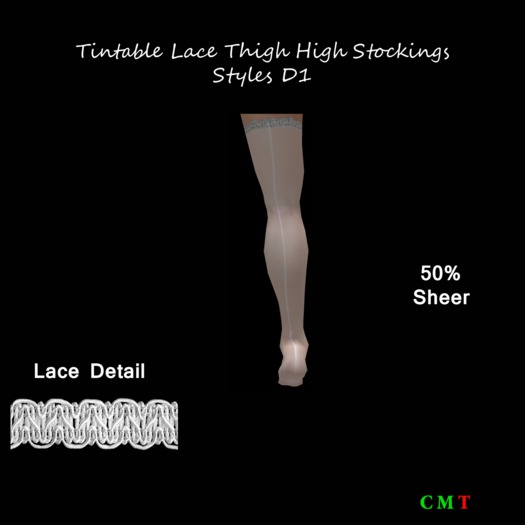 Tintable Lace Thigh Highs Style D1