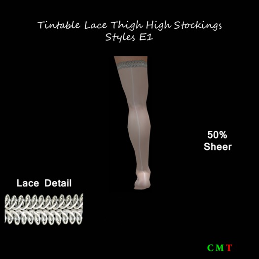 Tintable Lace Thigh Highs Style E1
