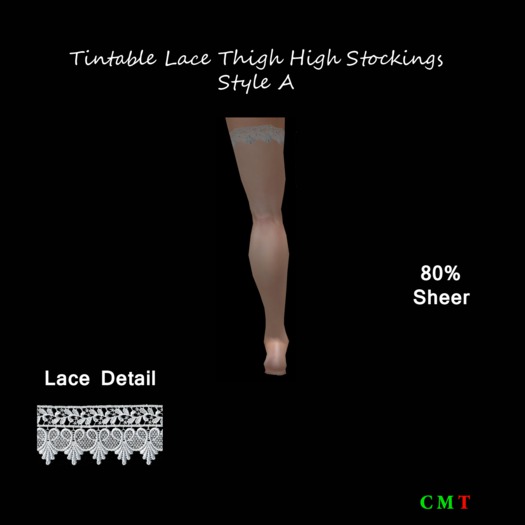Tintable Lace Thigh Highs Style A