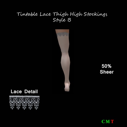 Tintable Lace Thigh Highs Style B