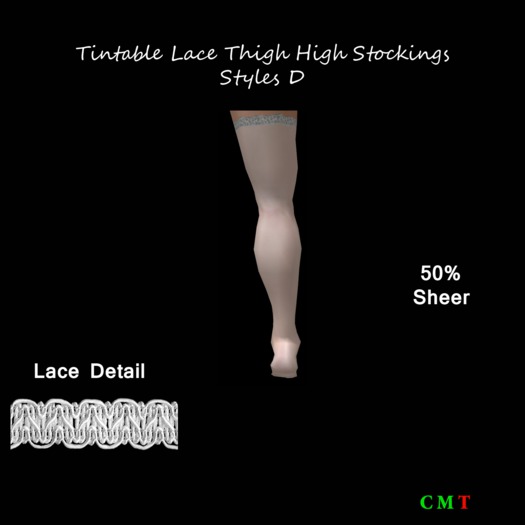Tintable Lace Thigh Highs Style D