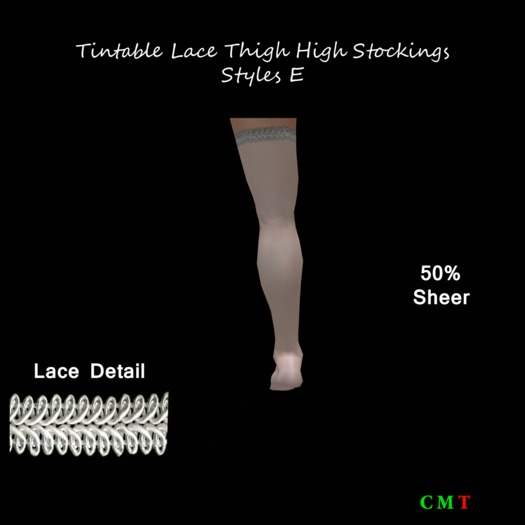 Tintable Lace Thigh Highs Style E