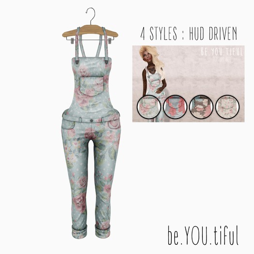 be.YOU.tiful - Overalls - Floral HUD