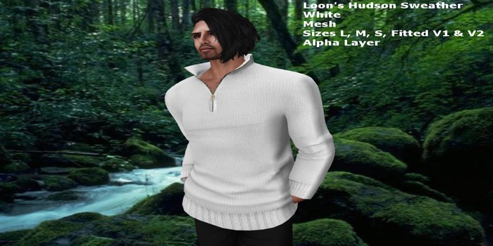 Loon's Hudson Zip Sweater(White) 