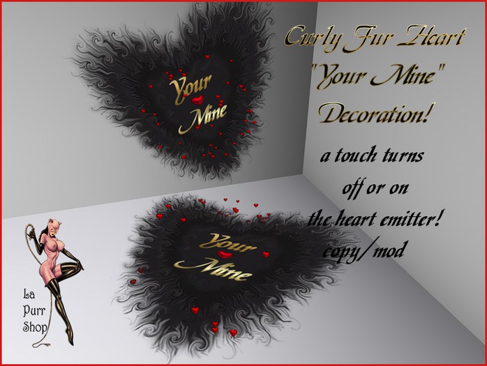 Curly Fur Heart"Your Mine"Decoration