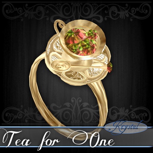 ::: Krystal ::: Tea for One - Ring - Gold - Heliotrope
