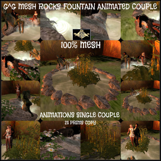 G^G MESH ROCKS FOUNTAIN ANIMATED COUPLE