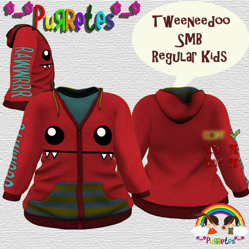 *-*Purretes*-* Red Monster Hoodie  RK ,Tweeneedoo