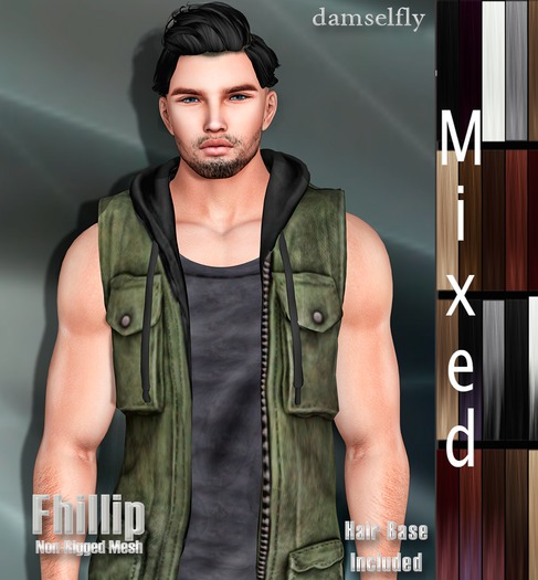 *~*Damselfly*~*Fhillip Non-Rigged Mesh Mixed Pack