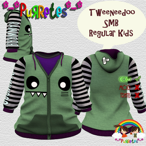 *-*Purretes*-*Green Monster Hoodie  RK ,Tweeneedoo