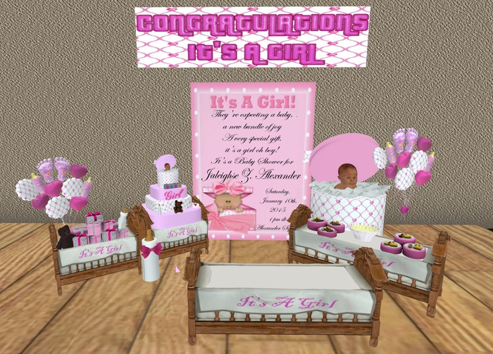 Deluxe Girl Baby Shower In A Box (Black)