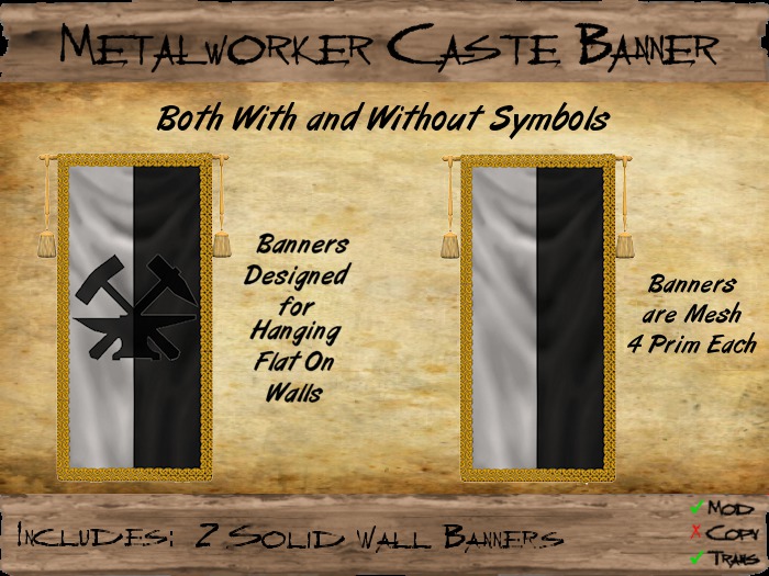 Metal Worker Banner w/Tassels