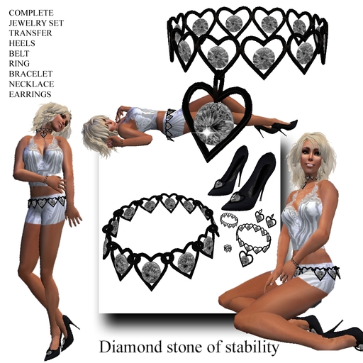 * GuTi EXTRAVAGANT DIAMOND HEART JEWELRY COMPLETE SET