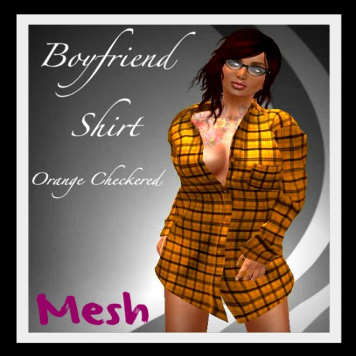 <AL> Boyfriend Shirt [Orange Checkered]