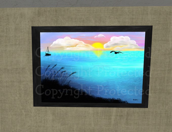 **Sunset Silhouette framed black