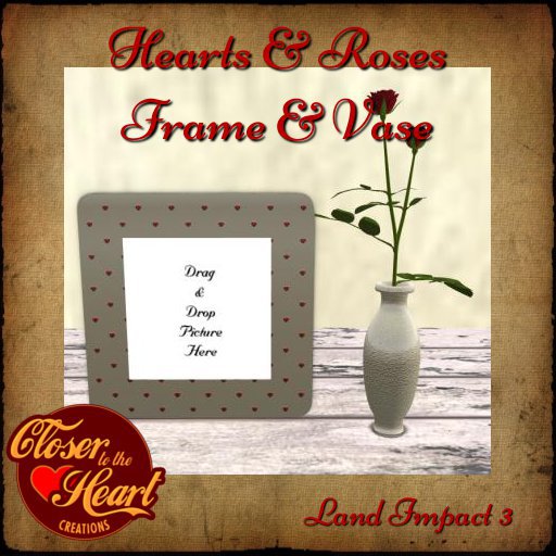 Hearts & Flowers Frame/Vase BOXED