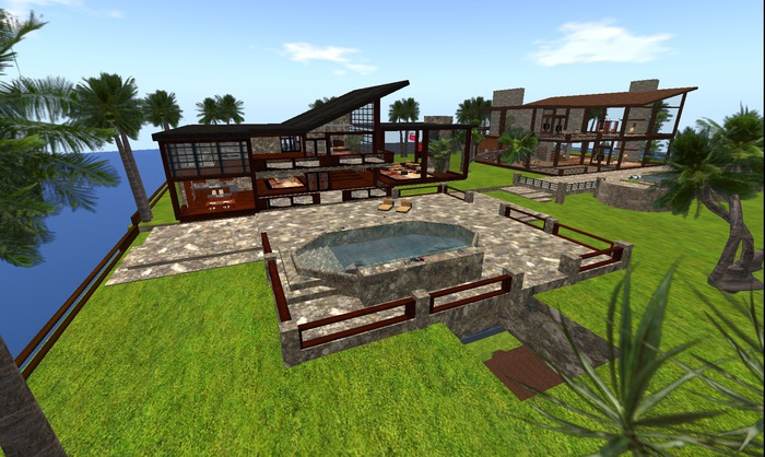 BACKWARD SPLIT DECK AND POOL AREA