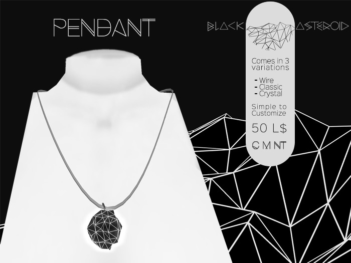 {Black Asteroid} Asteroid Pendants