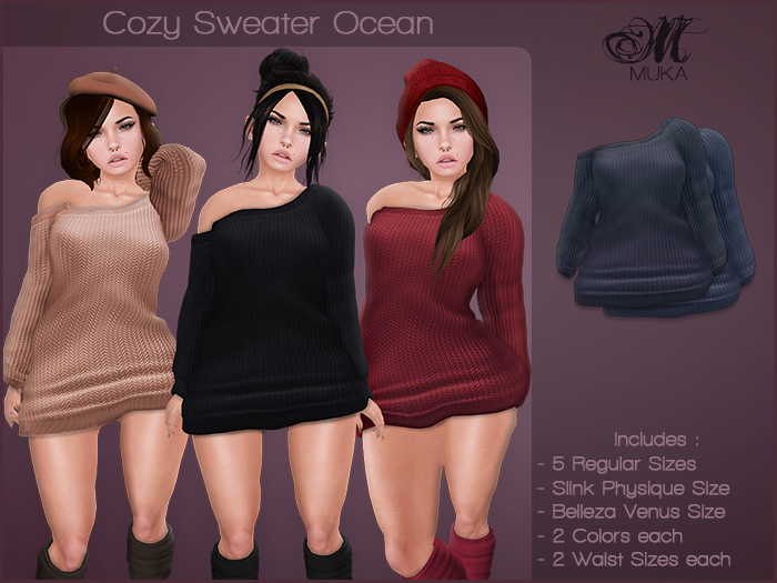 *MUKA* Cozy Sweater Ocean (Belleza Venus & Slink Physique)