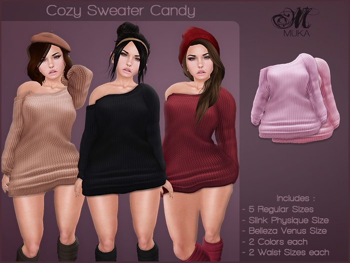 *MUKA* Cozy Sweater Candy (Belleza Venus & Slink Physique)