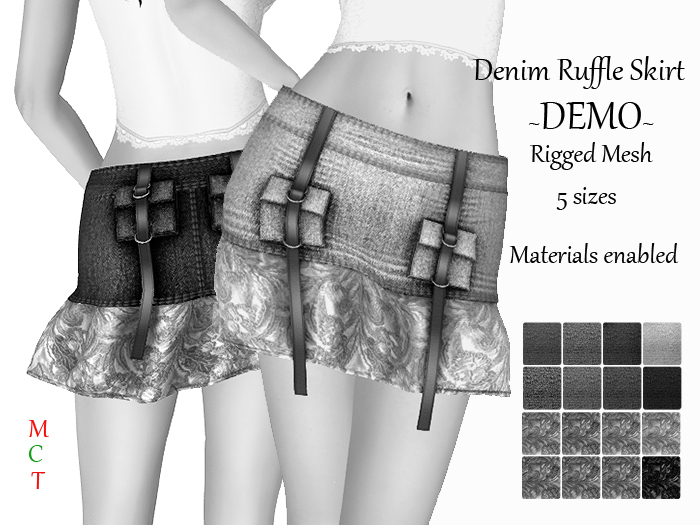 [rua modena] DEMO Denim Ruffle Skirt - Texturechange