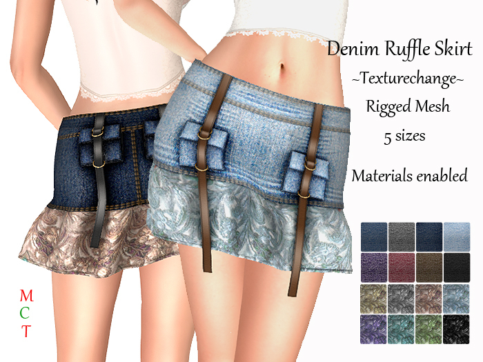 [rua modena] DEMO Denim Ruffle Skirt - Texturechange