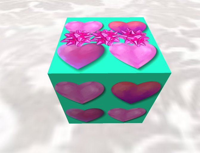 Pink Hearts on Blue Valentines Box