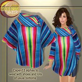 Mexican Print Poncho +13 alpha