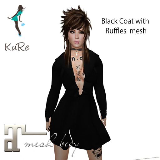 Black Ruffled Coat box